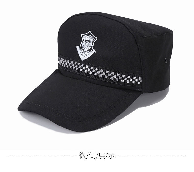 碧冰新式保安帽夏季男款平顶作训帽鸭舌帽黑色服便帽作战帽子通用