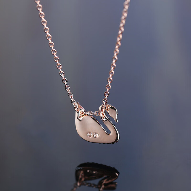 swarovski施华洛世奇红天鹅项链优雅妩媚鸿运吉祥项链渐变色天鹅