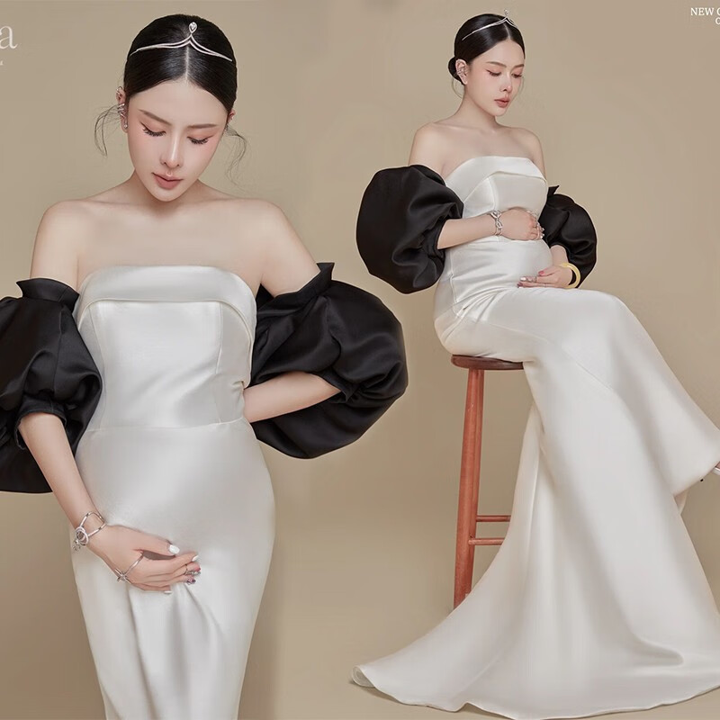 2022新款孕妇照服装影楼孕妇拍照服装少女摄影写艺术照礼服孕妇主题