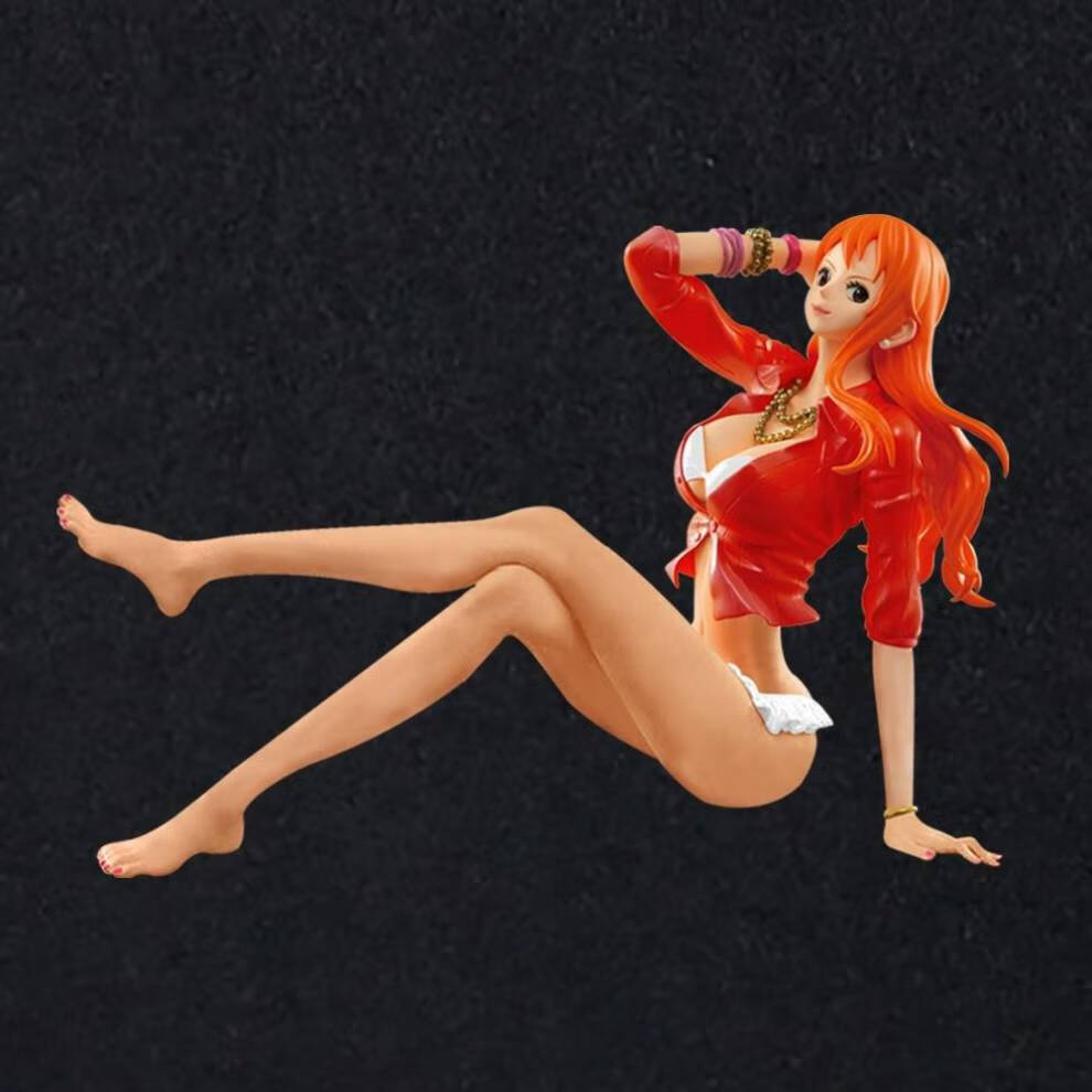 海贼王女帝坐姿泳装汉库克娜美罗宾薇薇比基尼泳装动漫 白衣泳装娜美