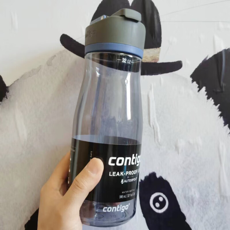 美国contigo康迪克吸管杯随手杯直饮杯学生水壶防漏运动杯709ml 花瓣
