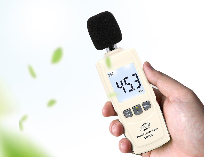 数字噪音计 高精度分贝测试仪 便携式室内环境噪声检测仪 gm1352英文