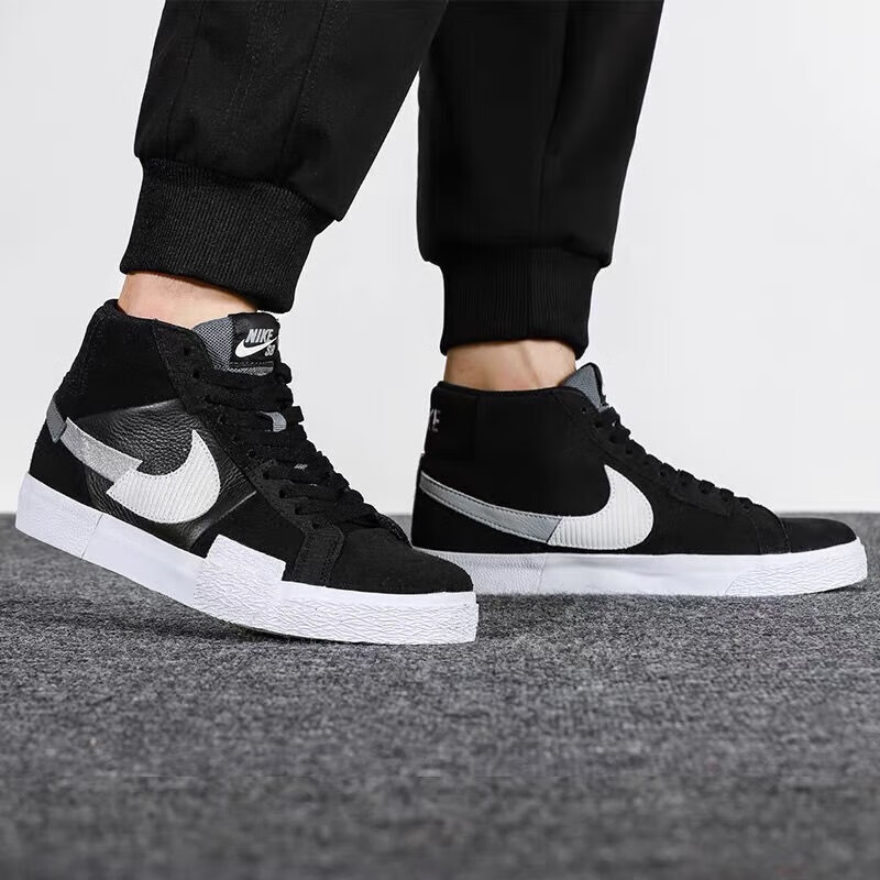 aj莆田纯原开拓者sbzoomblazermid断勾黑灰拼接解构男女休闲板鞋da