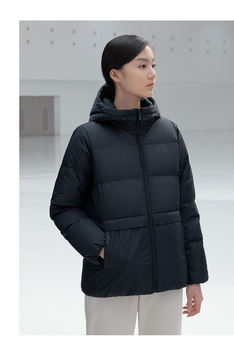 安踏(anta) 热雪羽绒服 短款羽绒女2022秋冬季外套连帽保暖鸭绒外套