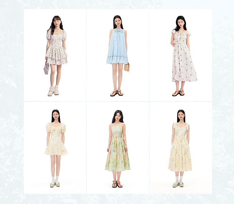 LeTing Original Printed Stiff Fabric Detachable Collar Dress Cypress Green (In Stock) L 2