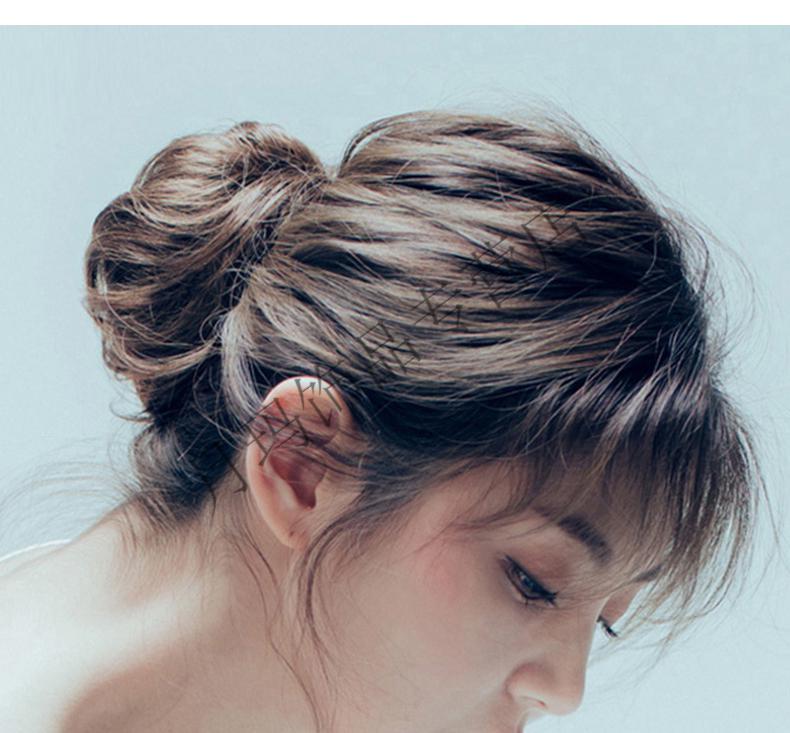 真发发圈可爱丸子头假发女盘发夏汉服古风假发包发饰蓬松懒人 全真发