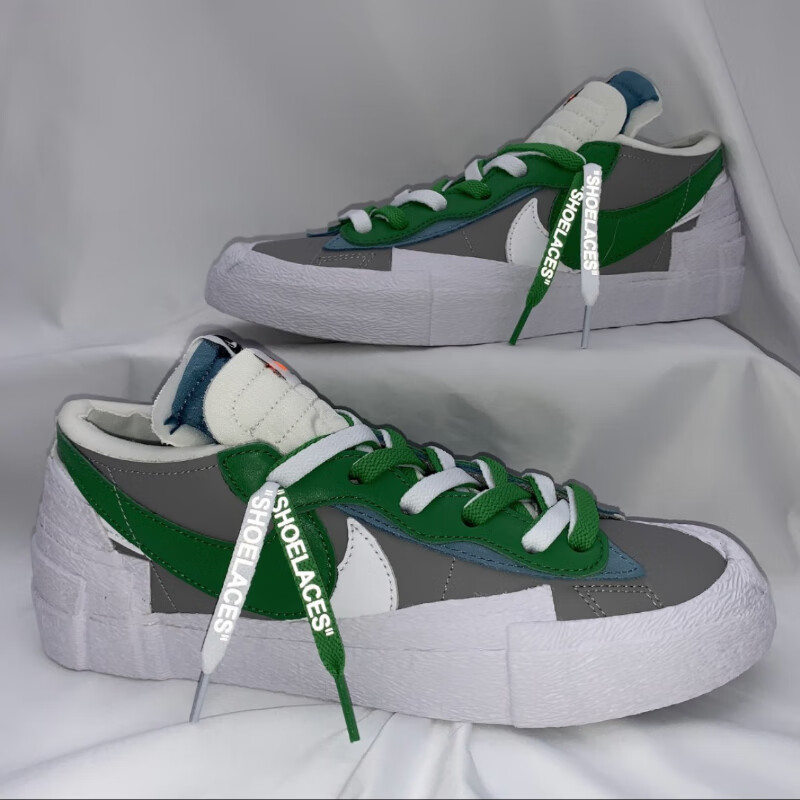 适配sacai blazer low"classic green"白灰绿腰果花ow鞋带 绿色腰果花
