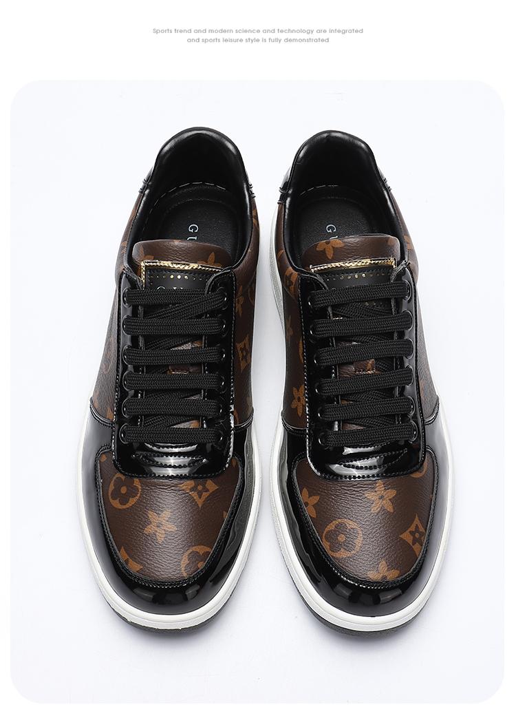 酷奇酷琦双g专柜男鞋欧洲站2022新款冬季感时尚印花潮流板鞋男休闲鞋