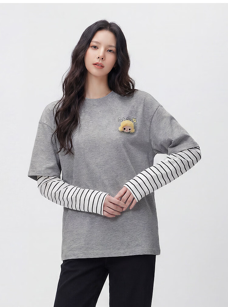 Semir Mall Same Style | Ahaa Women's Short-Sleeve T-Shirt, Summer 2026, Extra Loose Fit, Hand-Drawn Print, Pure Cotton Top, 101526100002 27