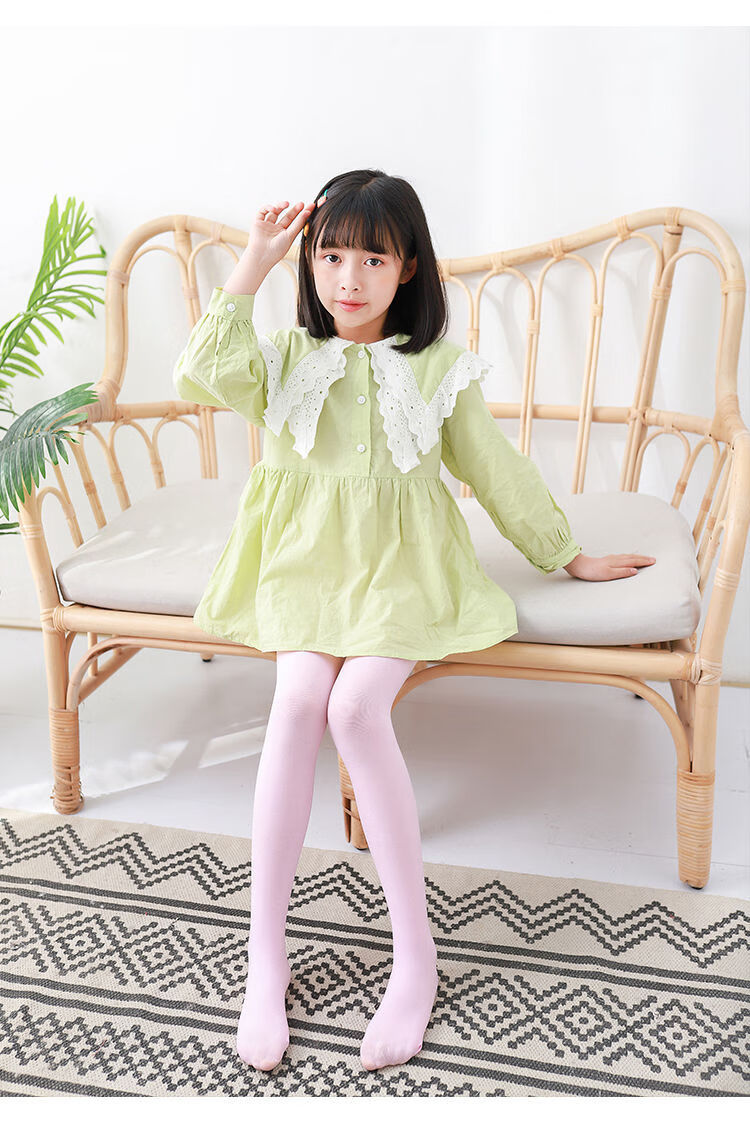 vhuisa 女童舞蹈袜儿童裤袜连体9-12岁中大童小女孩打底袜小孩白色