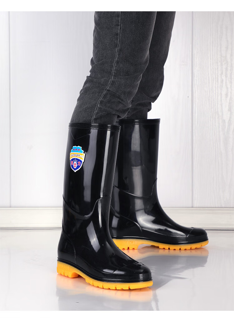 加肥加大码特大号雨鞋男39-50加绒高筒男厚底牛筋底长筒劳保水靴工地