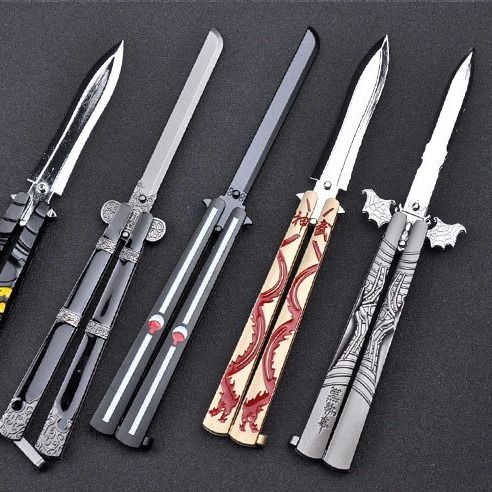 刀 天青色炫酷动漫蝴蝶甩手刀不开刃学生练习高颜值未开刃甩手帅气 蛇