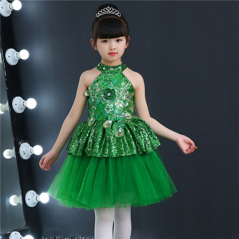 mgep儿童演出服六一儿童节绿色演出服小学生合唱小草礼服男孩女孩环保