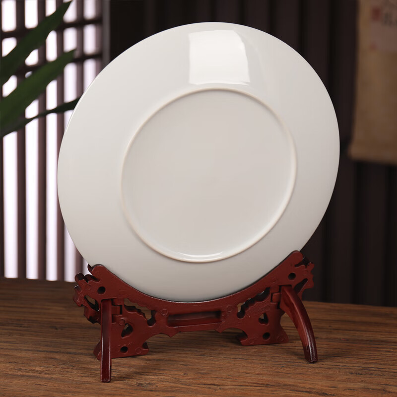中式装饰盘子景德镇陶瓷器挂盘现代家居客厅饰品酒柜瓷盘摆件 彩色