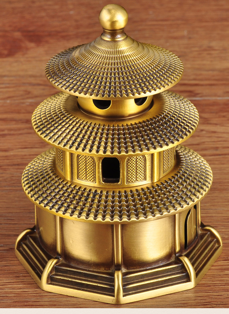 莲善堂全铜天坛香薰炉摆件小号中式复古沉香檀香炉家用室内熏香炉工艺