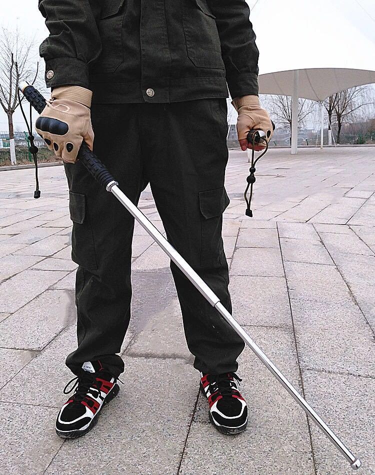 妈妈之宠防身甩棒伸缩棍武术器伸缩棒铁棍实心随身甩棍4节一米棍子1米