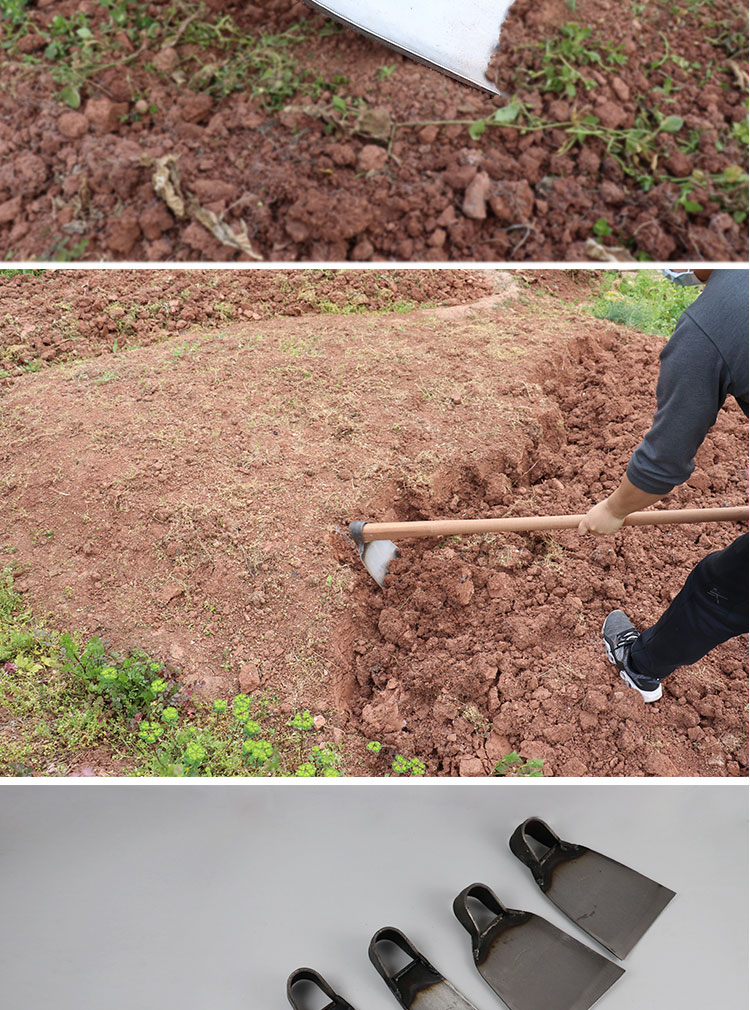 锄头农用多功能挖笋挖地除草种花开荒老式全钢锄园艺园林工具条锄中号