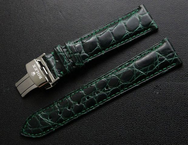 适配劳力士切利尼表带 真皮男m50535 m50505 m50509可定制弧口鳄鱼皮