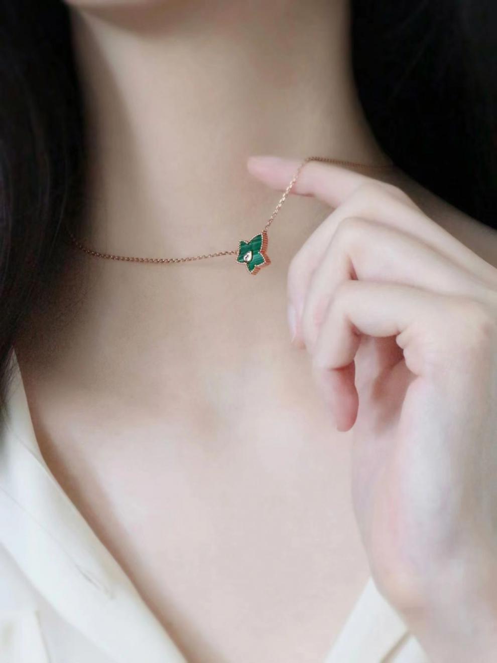 lolarose项链 lola rose罗拉玫瑰常青藤项链女925银孔雀石锁骨链七夕