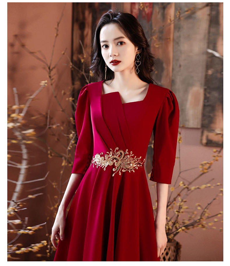 觅靓裳 婚礼礼服女 西式敬酒服新娘2022新款结婚订婚礼服女平时可穿