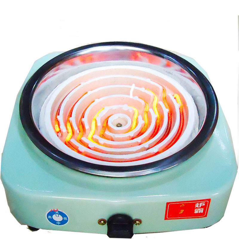 不挑锅可调温电炉子1800w三档炉灶凹面盘电炉子熬药 三代电炉绿色 赠1