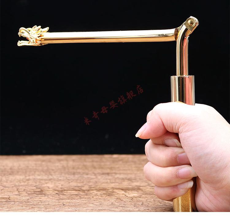 寻龙尺探测器铜金色龙头折叠寻龙尺探测棒器辅助罗盘工具一支 折叠