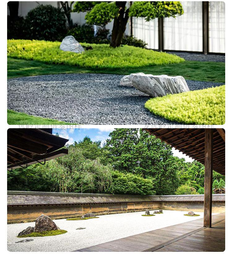 枯山水石子白色灰色砾石日式庭院黑色瓜子石路面深灰鹅卵石小石头合同