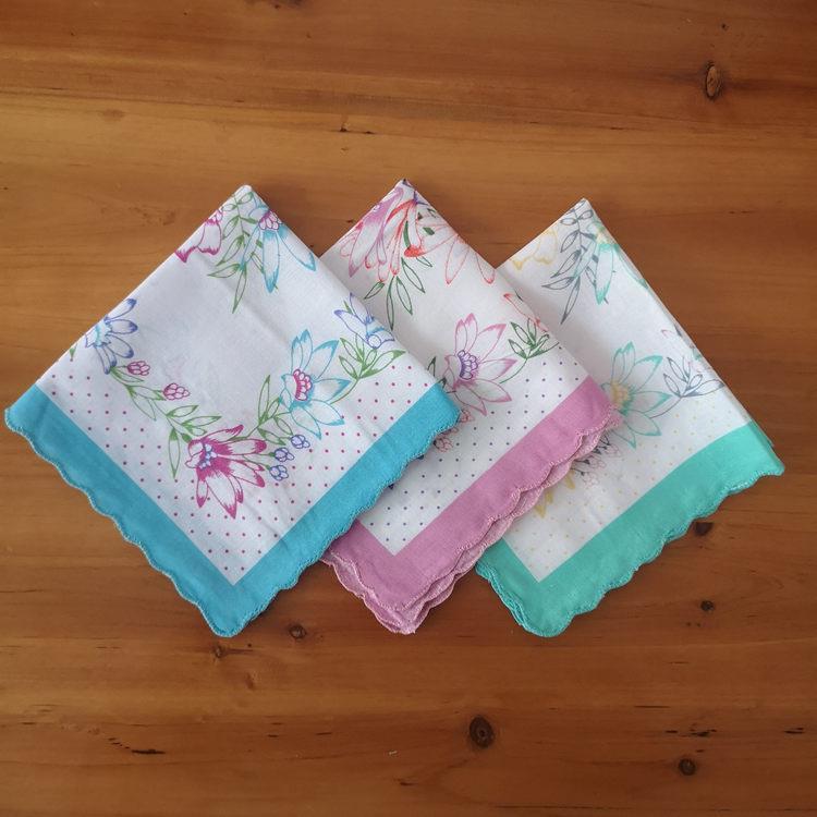 uhfq手绢手帕老式经典怀旧小方巾小盖布老年人女奶奶复古洗脸帕 莲花3