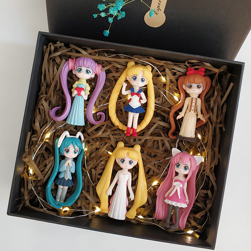 美少女战士手办水兵月可动人偶水冰月野兔男女生日礼物盒车载摆件公仔