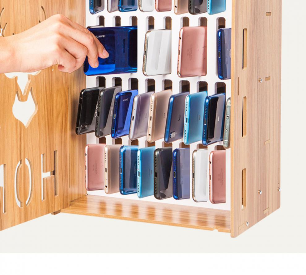 普单手机保管箱带锁学生教室手提员工存放寄存柜餐厅会议收纳盒子公司