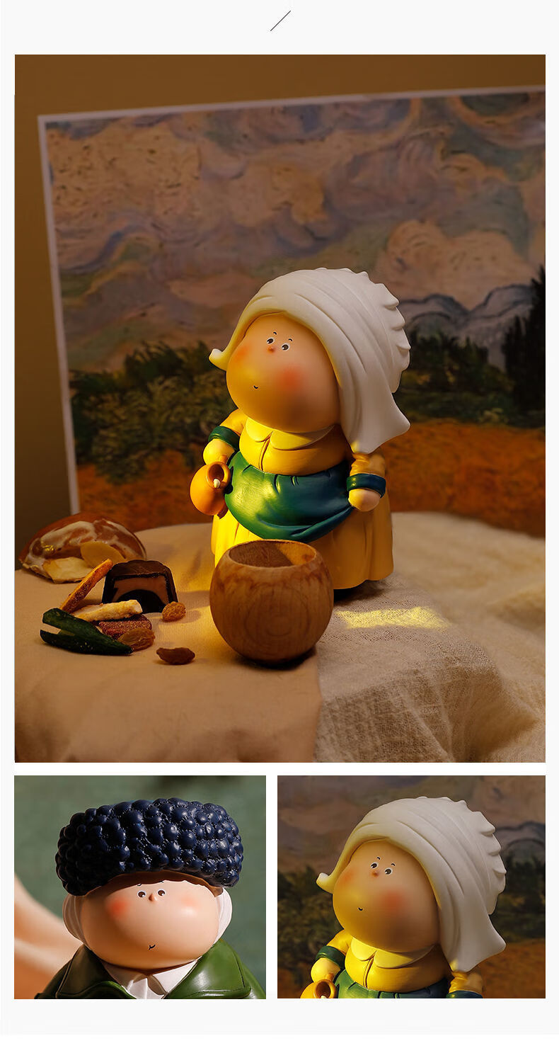 锐帝斯月半艺术家蒙娜丽莎创意盲盒正版公仔桌面摆件网红礼物玩偶 月