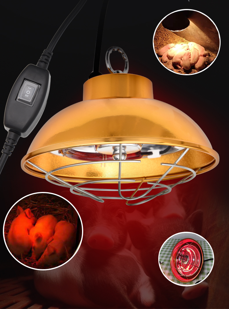 品质保温灯泡养殖场专用卤素保温灯猪用仔猪育雏鸡节能灯可调温带灯罩