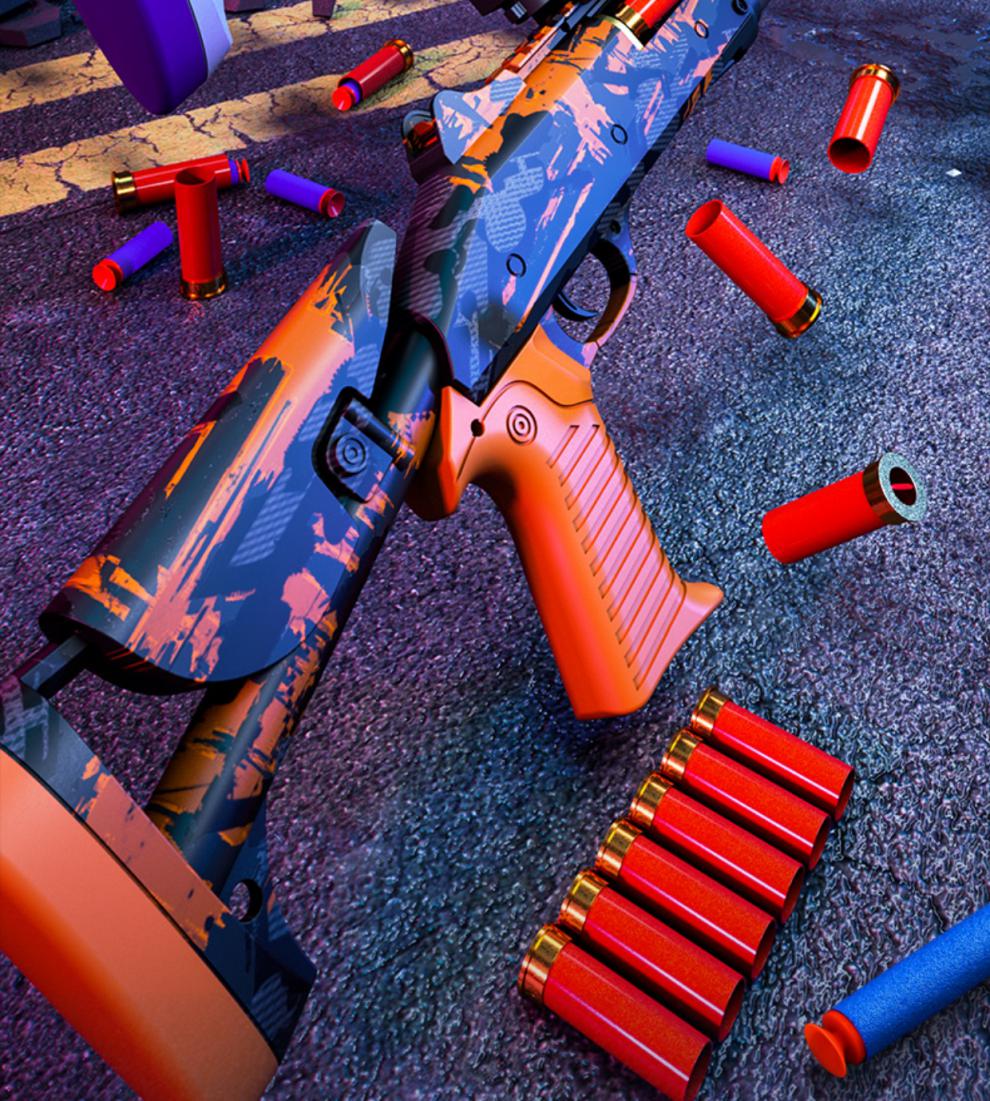 qbz95式软弹抛壳枪儿童玩具冲锋枪训练道具男孩模型吃鸡装备 抛壳qbz