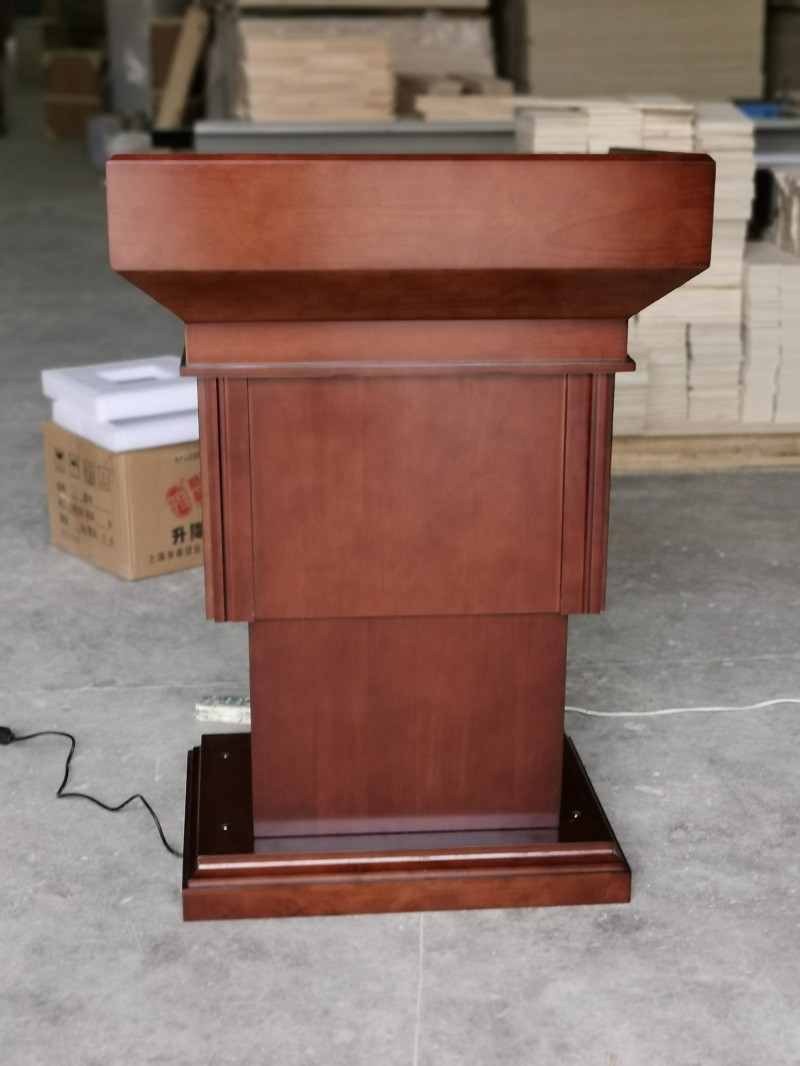 墨绩演讲台司仪台讲桌发言台实木升降酒店遥控餐厅会议主持演讲迎宾礼
