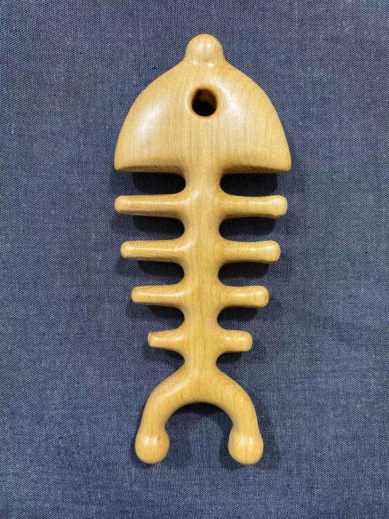 鱼骨按摩梳微瑕疵按摩梳天然檀木梳鱼骨梳五指梳多功能随机发不可退货