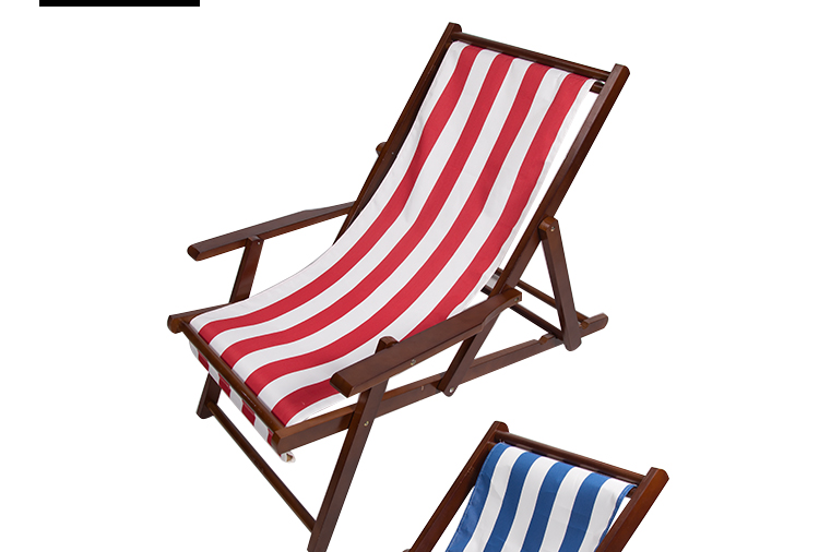 沙滩椅折叠躺椅实木色扶手帆布阳台休闲椅户外午睡便携椅逍遥椅定制