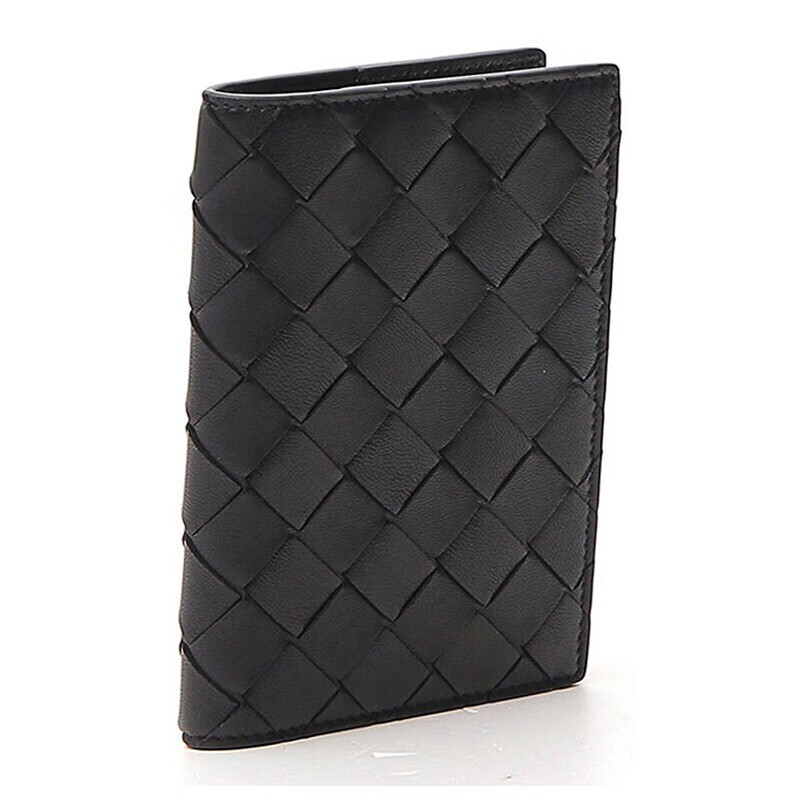 bottega veneta 宝缇嘉 bv卡包 女士时尚皮革雕刻短款名片夹 黑色
