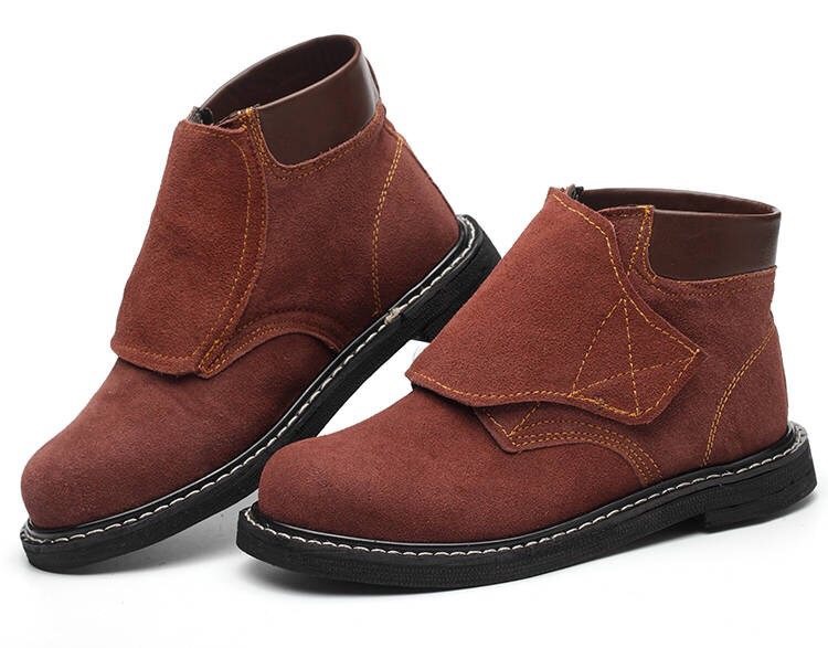 翻毛皮鞋劳保鞋轮胎底夏季透气耐磨电焊翻毛工作鞋钢包头防砸防刺穿老