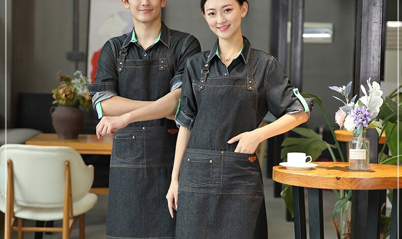 伊优基饭店西餐厅汉堡包店服务员工作服女长店营业员工装餐饮制服 wwx