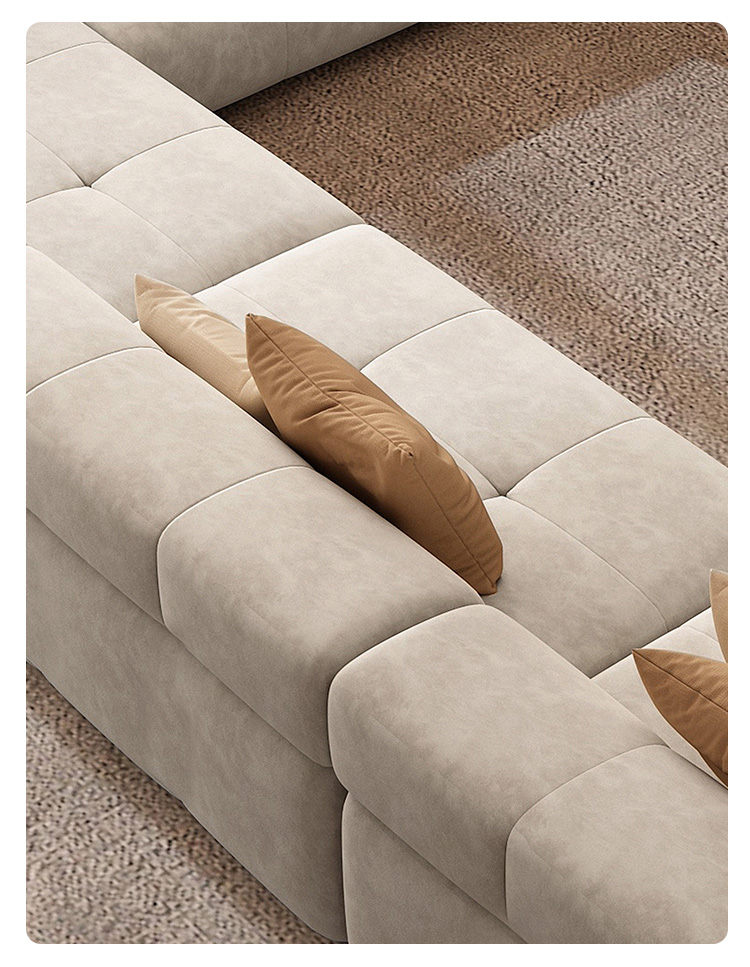 艺家达沙发意式极简布艺客厅简约现代磨砂布沙发2022新款大户型转角沙