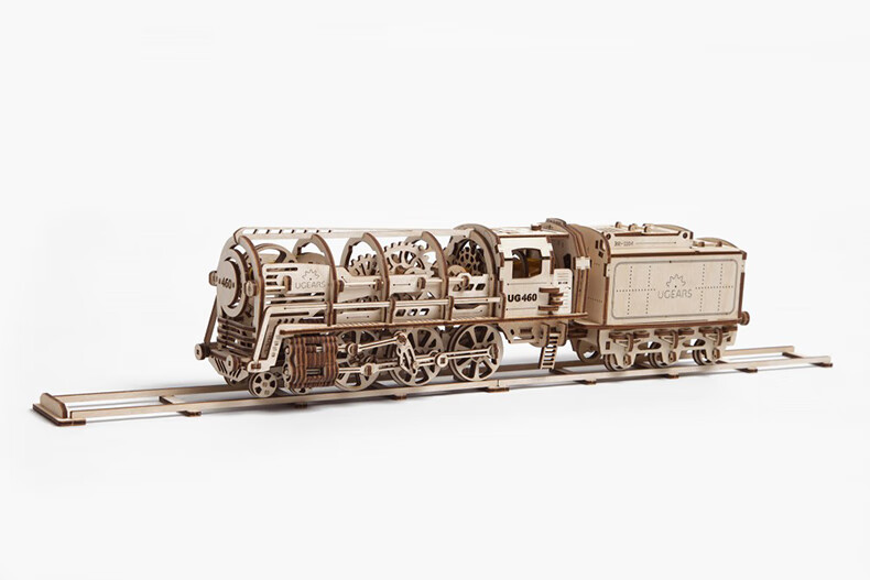 ugears乌克兰进口木质拼装玩具 蒸汽机车火车