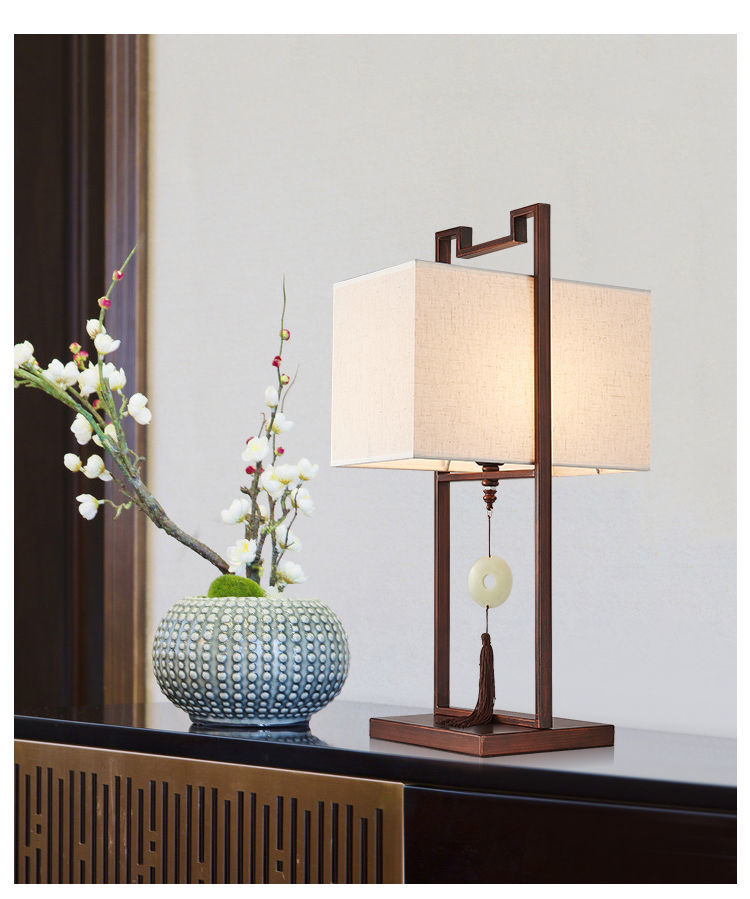 新中式台灯卧室床头灯现代简约复古禅意客厅书房灯酒店中国风台灯 t17