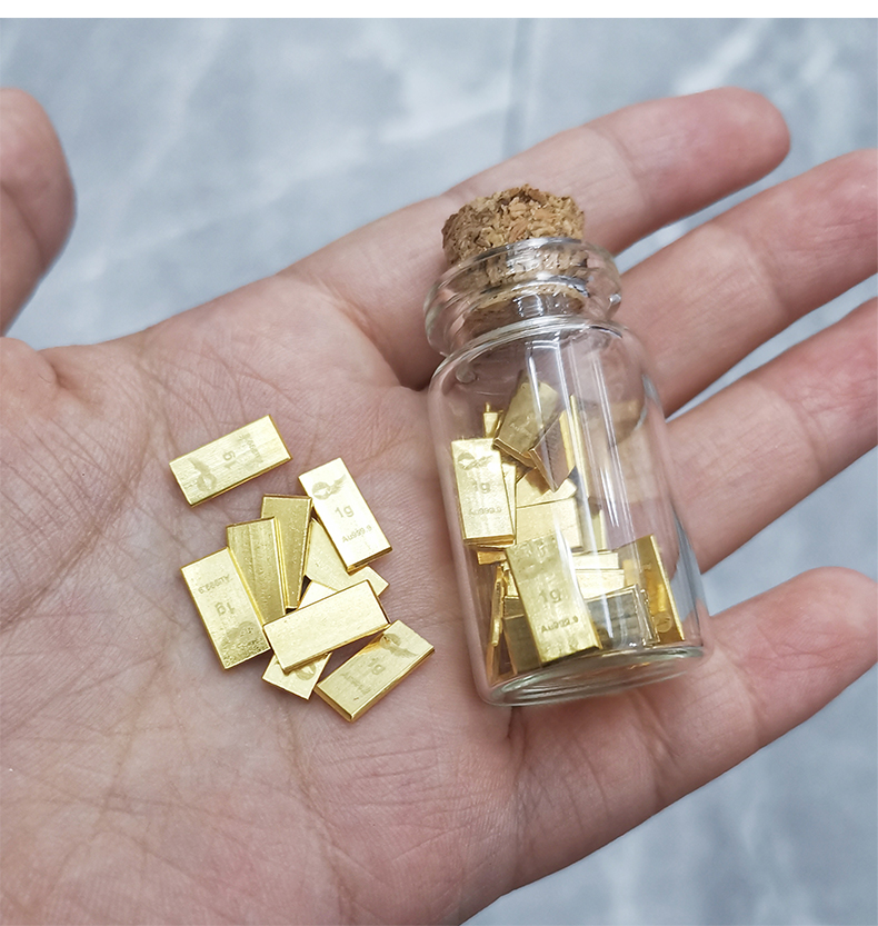 【绵德】时尚 现时金价投资小金条足金9999黄金原料1g收藏金豆豆1克