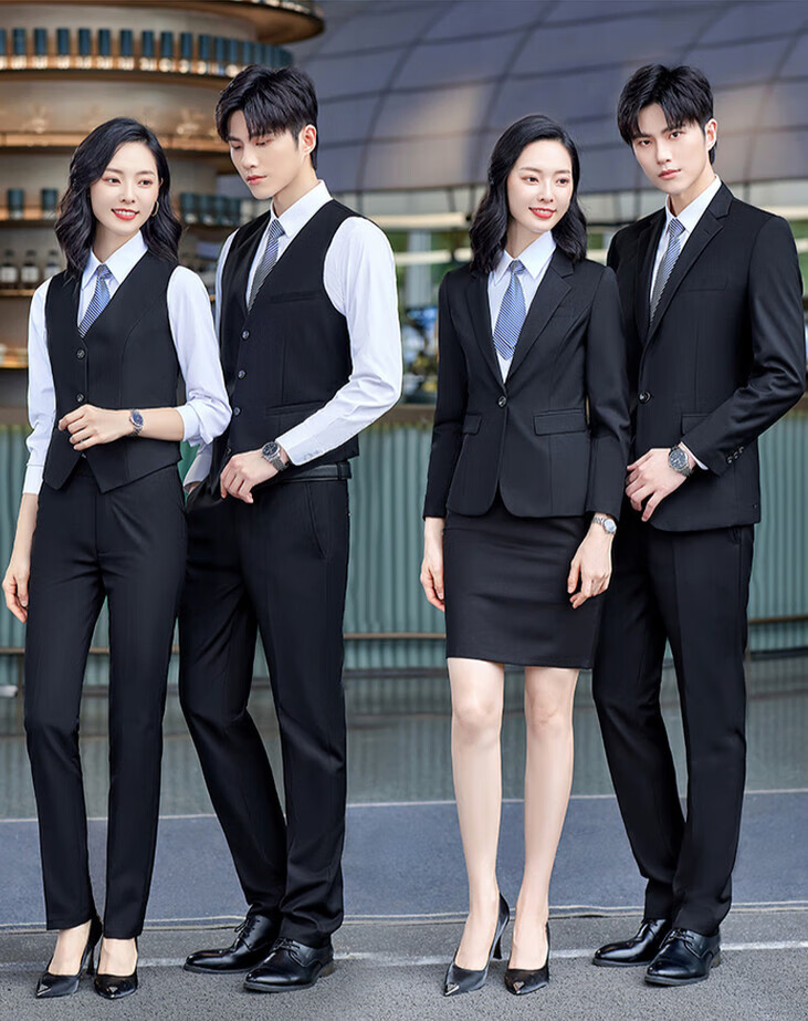 万科物业管理工作服定制大码西装套装男女制服证券公司职业装 男宝