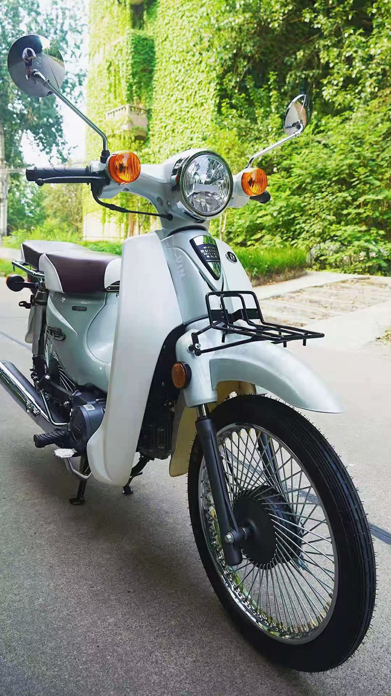 弯梁复古摩托车110两轮国四电喷嘉陵coco幼兽全国可上牌 清新绿双离合