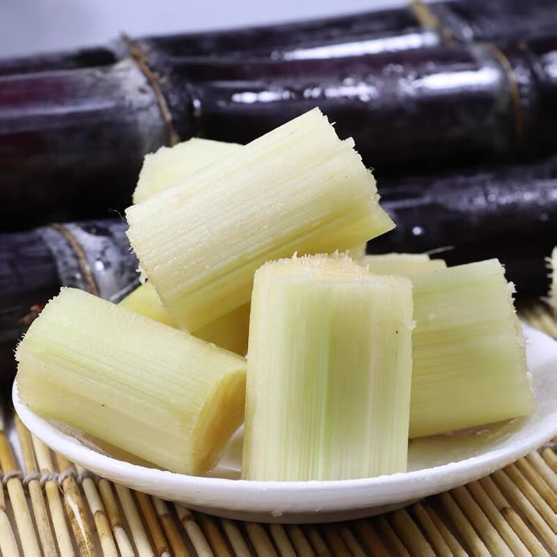 现挖现切新鲜黑皮甘蔗现砍脆甜应季水果清甜可口广西特产现挖3斤