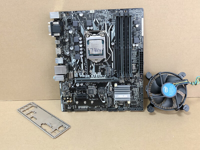 华硕 prime b250m-plus -a主板b250 四通道支持i5 7400 750 绿色