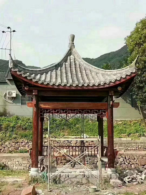 防腐木凉亭四角六角仿古凉亭户外花园庭院防腐木公园别墅古建室外亭子