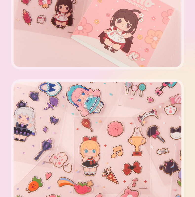 展缘(zhanyuan)迷你世界手账本 迷你世界少女团烫金贴纸套装手账本