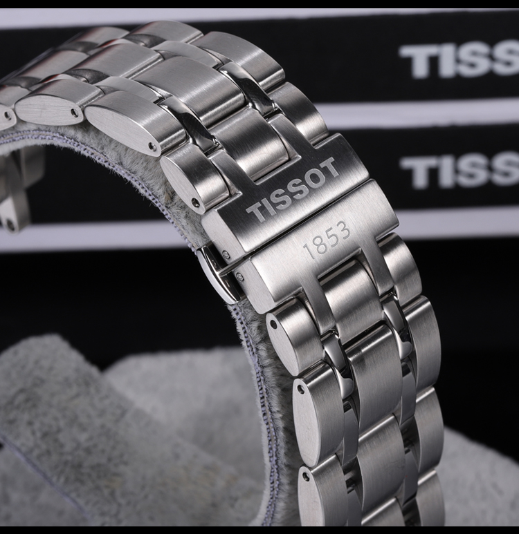 适用天梭1853表带男t035手表带tissot原厂t035410a女表链库图钢带钢色